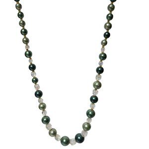 Elegant Boho Chic Green Clear Beaded Necklace Classic Fashion Jewelry Women
